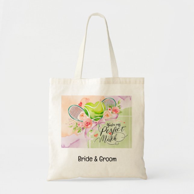 Tennis-Hochzeit Bachelorette Bride Tote Bag Tragetasche (Vorne)