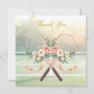 Tennis-Hochzeits-Dankeskarten mit floralen Schläge Dankeskarte