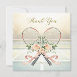 Tennis-Hochzeits-Dankeskarten mit floralen Schläge Dankeskarte