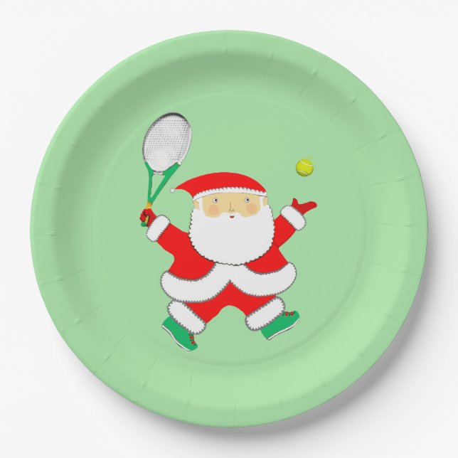 Tennis Holiday Party Pappteller (Vorderseite)