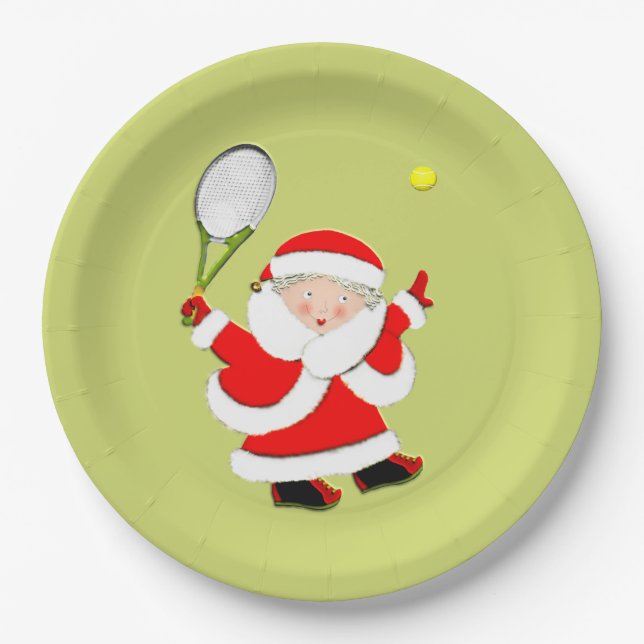 Tennis Holiday Party Pappteller (Vorderseite)