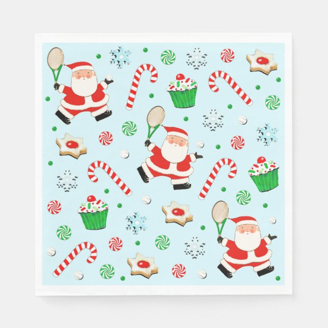 Tennis Holiday Party Serviette (Vorderseite)