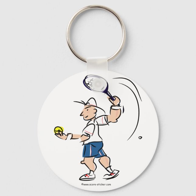 Tennis-Illustration zum Schlüsselanhänger (Vorderseite)