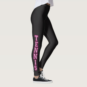 Tennis in den Pink-Typografie-Buchstaben Leggings