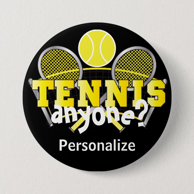 Tennis Irgendjemand? | Gelb Button (Vorderseite)