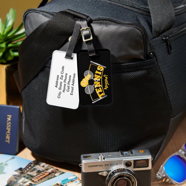 Tennis Irgendjemand? Gepäckanhänger (Vorderseite & Rückseite)