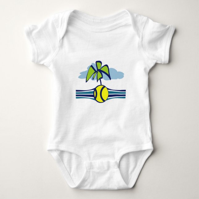 Tennis Island Tropical Summer Baby Bodysuit Baby Strampler (Vorderseite)