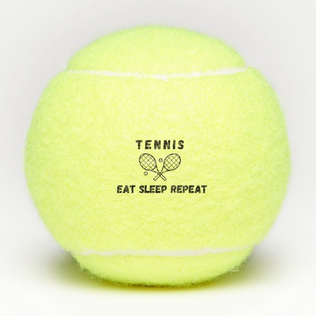 Tennis isspieß Wiederholung von lustigen Zitattypo Tennisbälle (Vorderseite)