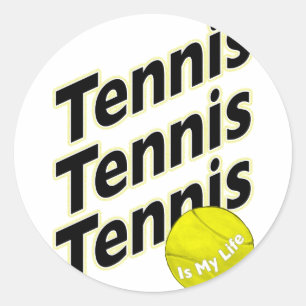 Tennis ist mein Leben Runder Aufkleber