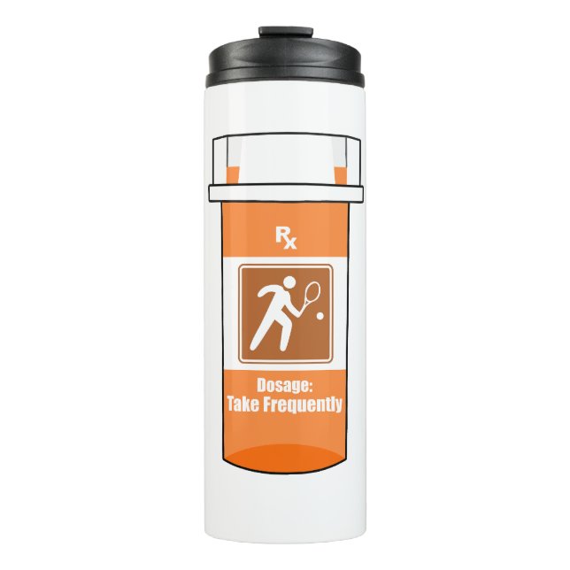 Tennis ist mein Medikament Thermosbecher (Vorderseite)