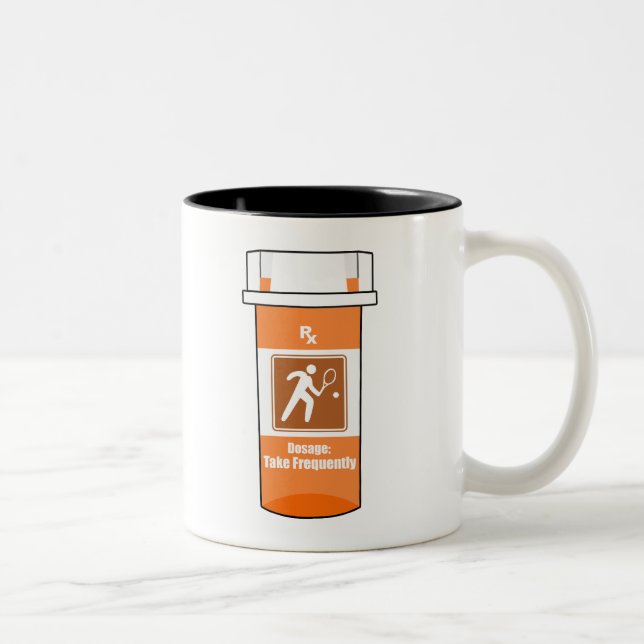 Tennis ist mein Medikament Zweifarbige Tasse (Rechts)