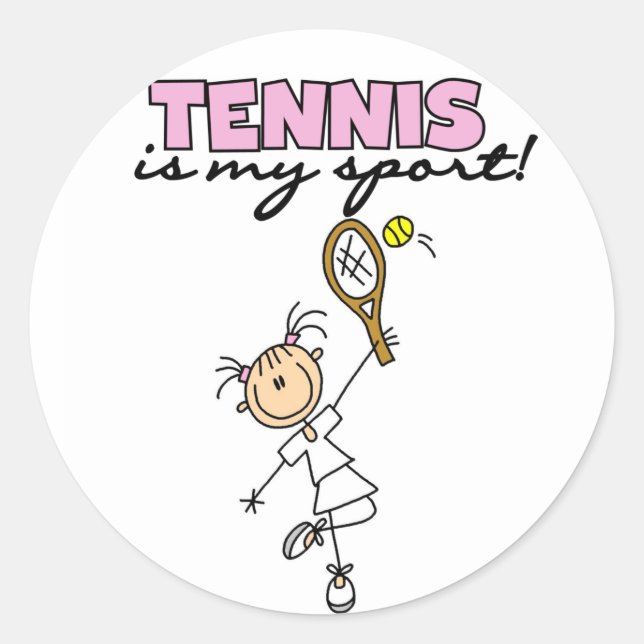Tennis ist mein Sport-Aufkleber Runder Aufkleber (Vorderseite)