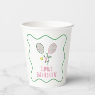 Tennis-Junggesellinnenabschied im preppy-Stil Pappbecher