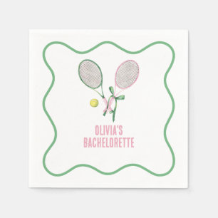 Tennis-Junggesellinnenabschied im preppy-Stil Serviette