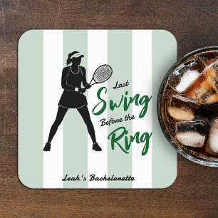 Tennis Junggesellinnenabschied letzter Schwung vor Rechteckiger Pappuntersetzer