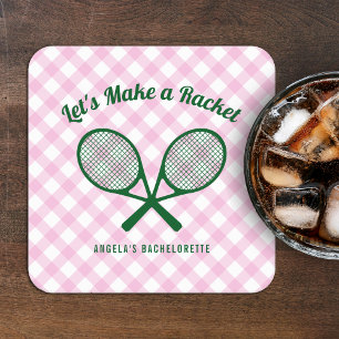 Tennis Junggesellinnenabschied Mach einen Aufstand Rechteckiger Pappuntersetzer