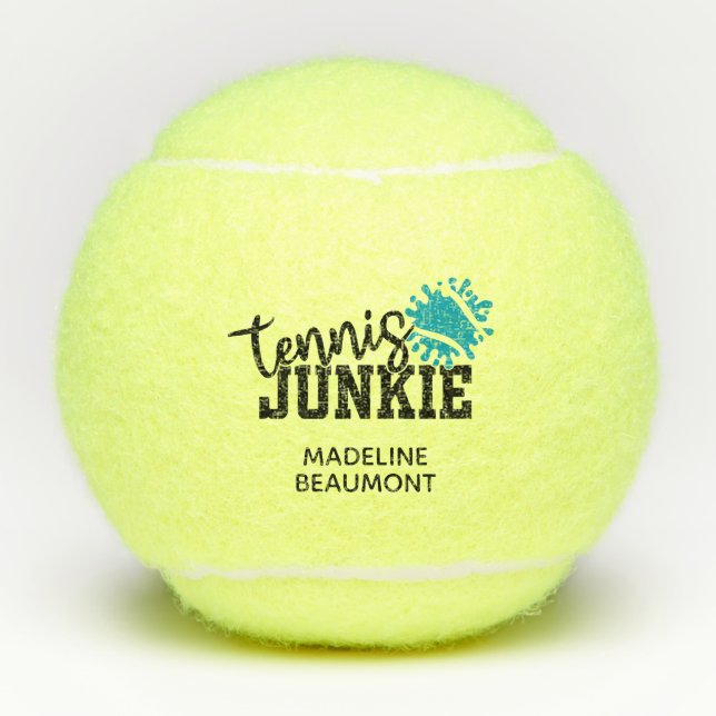 Tennis Junkie Funny Tennisbälle (Vorderseite)