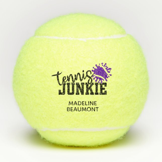 Tennis Junkie Funny Tennisbälle (Vorderseite)