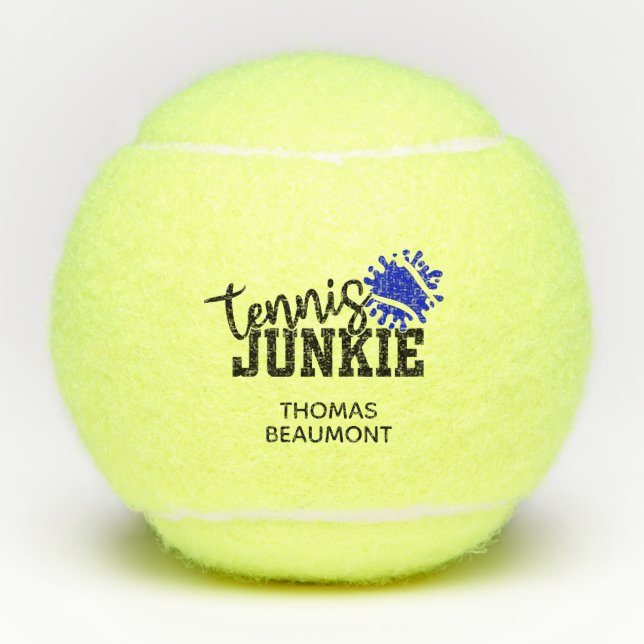 Tennis Junkie Funny Tennisbälle (Vorderseite)