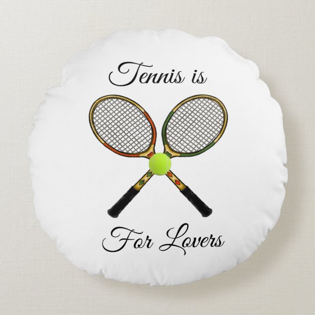 Tennis-Kissen (rund) Rundes Kissen (Vorderseite)