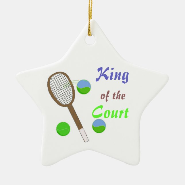 Tennis - König des Gerichtshofes Keramik Ornament (Vorne)