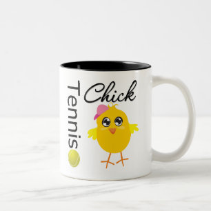 Tennis-Küken-Spieler Zweifarbige Tasse