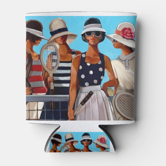 Tennis Ladys von Trish Biddle Dosenkühler (Vorderseite)