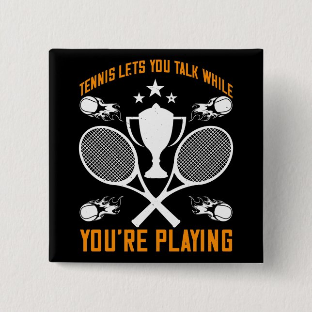 Tennis Lasse beim Spielen Button (Vorderseite)