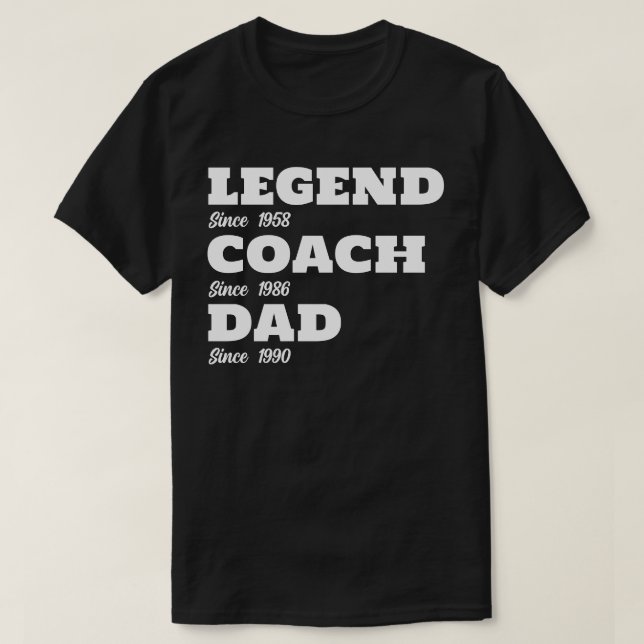 Tennis Legend Coach Vater - Custom Dates T - Shirt (Design vorne)