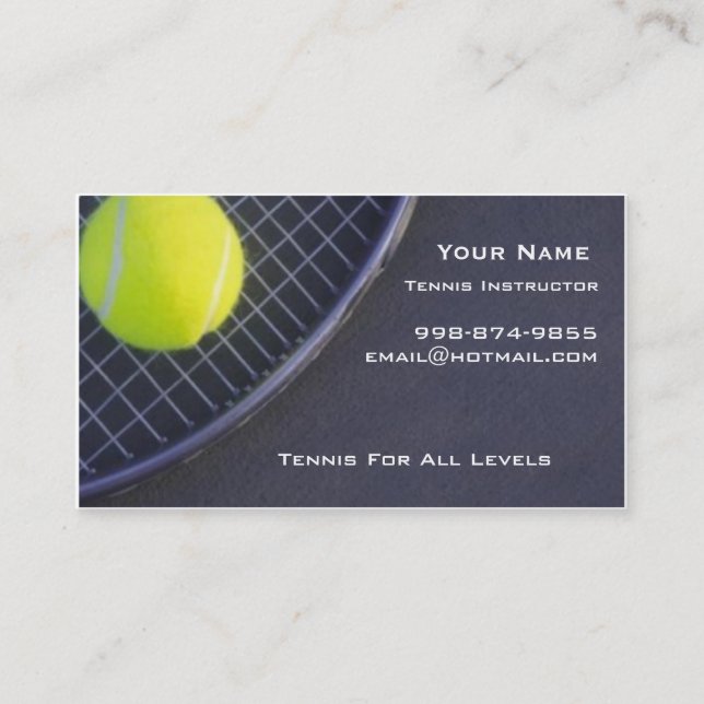 Tennis-Lehrer Visitenkarte (Vorderseite)
