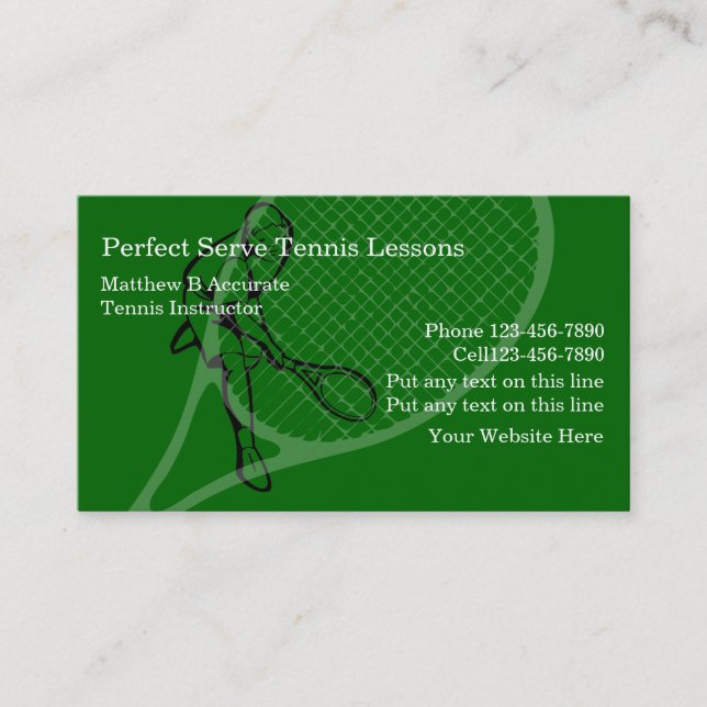Tennis-Lektions-Visitenkarten Visitenkarte (Vorderseite)