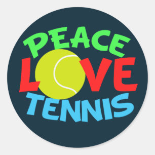 Tennis Liebe Blue Christmas Runder Aufkleber