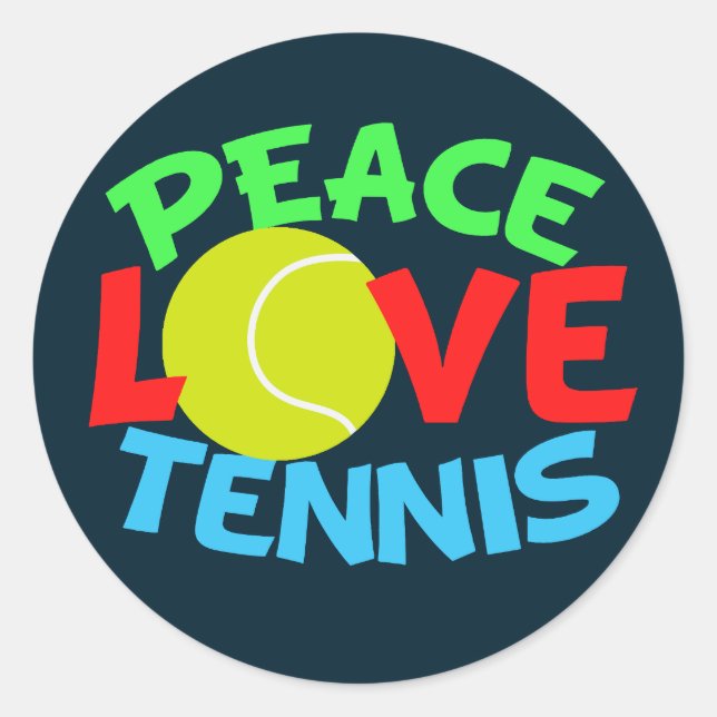 Tennis Liebe Blue Christmas Runder Aufkleber (Vorderseite)