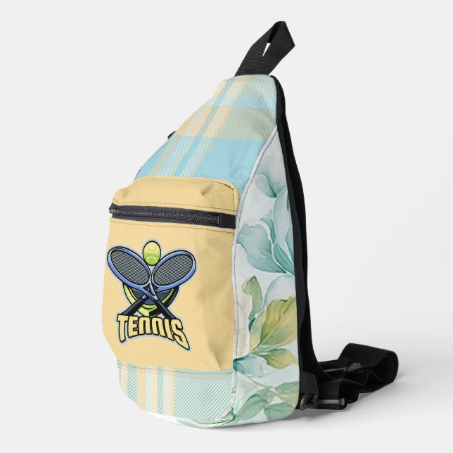 "Tennis-Liebe" Druckknopfbeutel Crossbody Bag (Rechte Ecke)