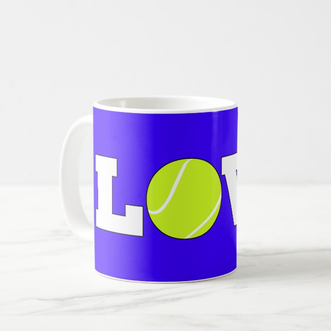 Tennis LIEBE Kaffeemaschine Tasse Für Tennis- oder (Vorderseite Links)