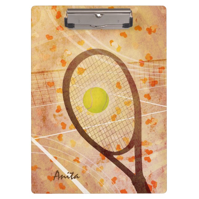 Tennis-Liebe Klemmbrett (Vorderseite)