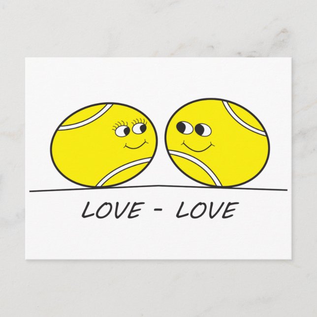 Tennis Liebe-Liebe Postkarte (Vorderseite)
