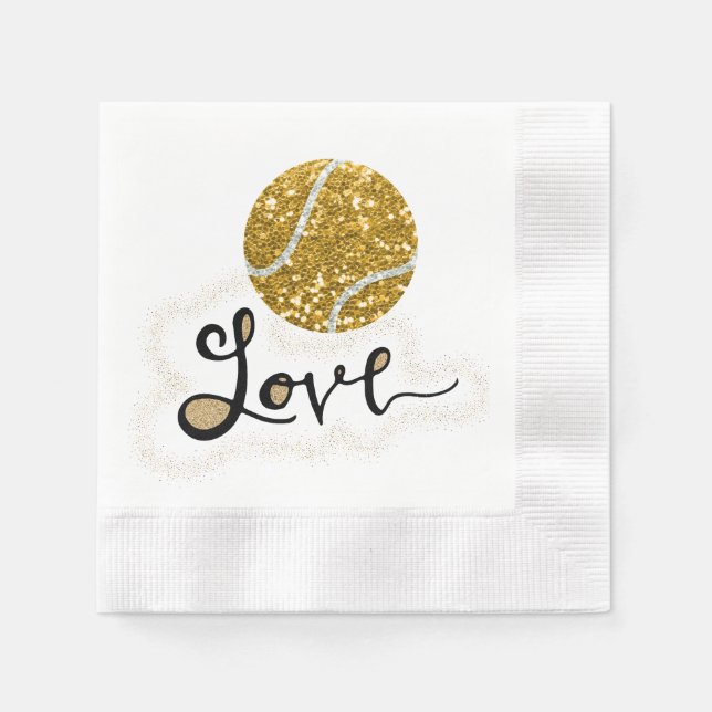 Tennis-Liebe mit Ball Serviette (Vorderseite)