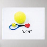 Tennis-Liebe mit Tennisball und Schlägerfreund