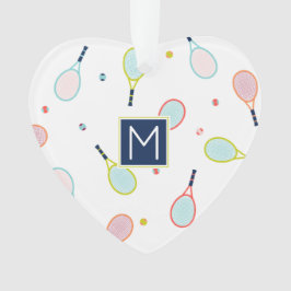 Tennis Liebe Mongramm Personalisierter Urlaub Ornament