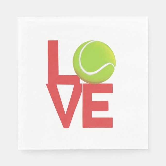 Tennis Liebe Napkins Serviette (Vorderseite)