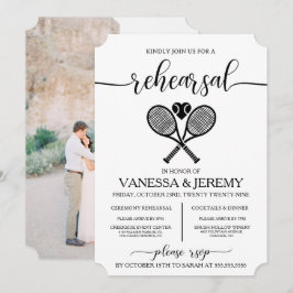 Tennis Liebe Probe Abendessen Einladung