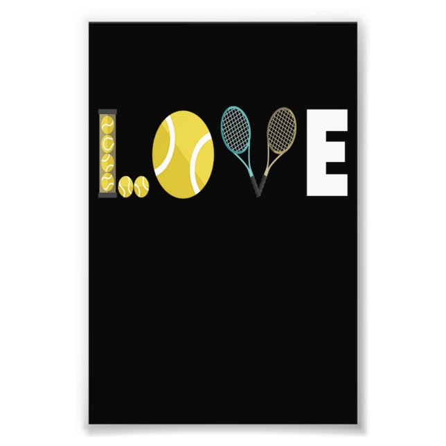 Tennis Liebe Racket Ball Fotodruck (Vorne)