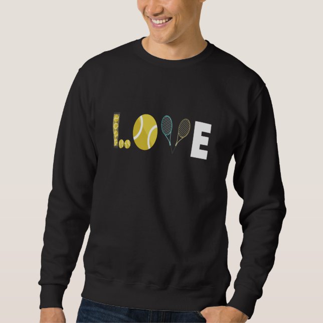 Tennis Liebe Racket Ball Sweatshirt (Vorderseite)