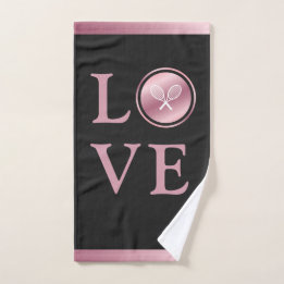 Tennis Liebe Rosa Rose Typografie Niedliche Racket Handtuch