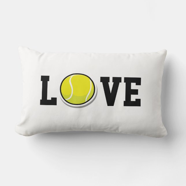 Tennis LIEBE Sporthallen Spaß Lendenkissen (Vorderseite)