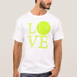 Tennis-Liebe-T - Shirt<br><div class="desc">Dieser "Tennis-Liebe" T - Shirt ist sicher, etwas Punkte mit Tennisspielern zu zählen. (Das genannt wird, "Ironie, " Kinder.) Der Shirt-Zauber heraus das Wort, "LIEBE" im Leuchtstoffgelb, öffnet gegenübergestellte Beschriftung, bei der Anwendung eines Tennisballs für das "O". Der Entwurf arbeitet an vielen Niveaus, so gerade wählt Ihren Liebling aus und...</div>