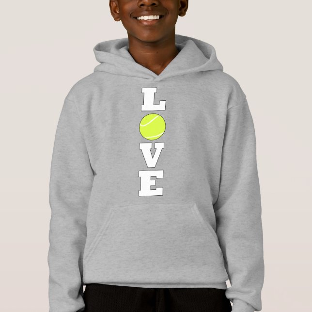 Tennis-LIEBE-Tennis-Spieler oder Coach-Boys Hoodie (Vorderseite)