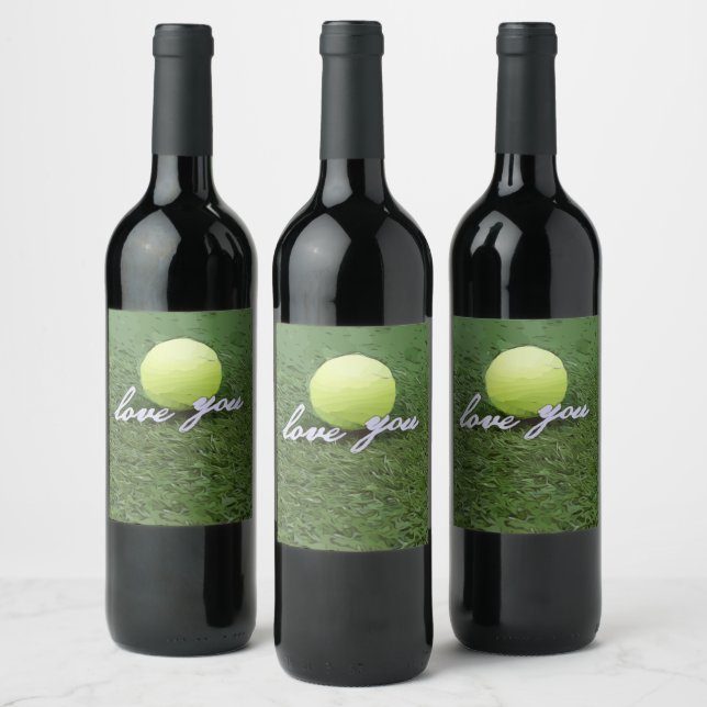 Tennis Liebe, Tennisball Weinetikett (Flaschen)