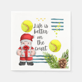 Tennis Life ist besser auf dem Platz Weihnachts-Pa Serviette